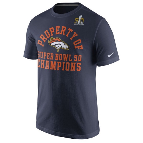 NFL Denver Broncos Nike Celebration Property of Super Bowl 50 Champions T-Shirt - Navy